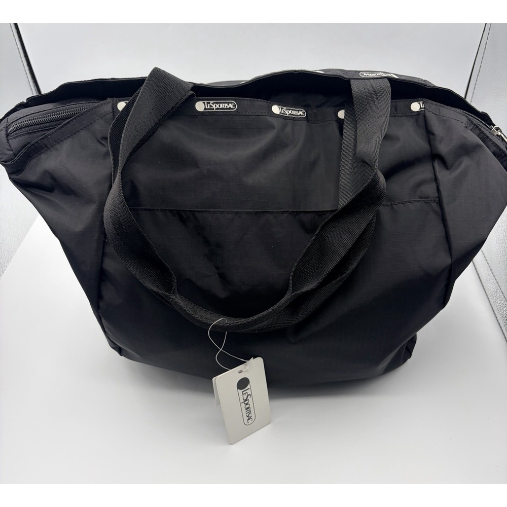 LeSportSac Janis Zip Top Nylon Tote Black Core NWT MSPR $95